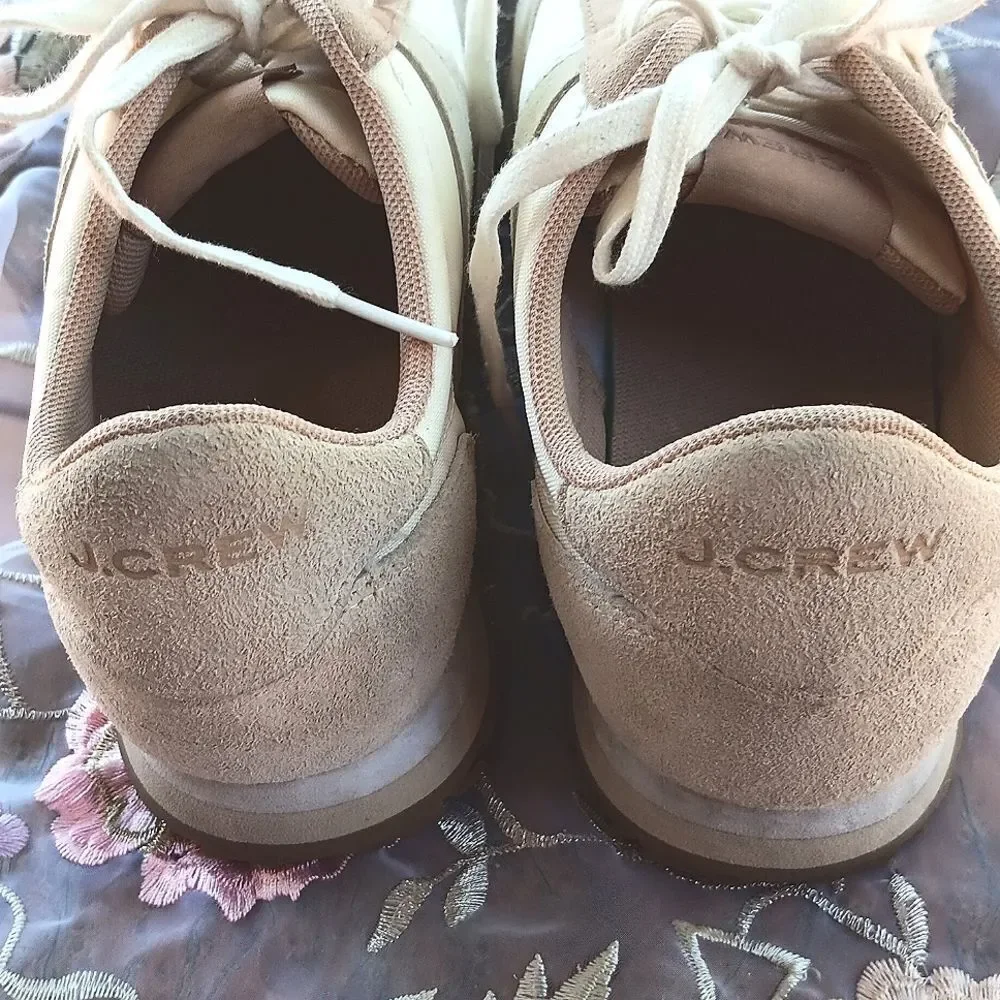 J. Crew Cream and Tan Colorblock Casual Sneakers. Preppy. Outdoor